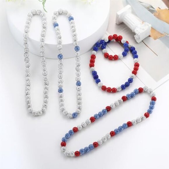 Baseball Rhinestone Beaded Chain Necklace Adjustable Bling Ice Collection Gift - Picture 7 of 8